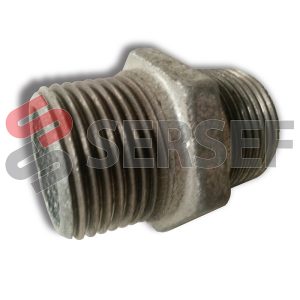 NIPLE EN BRONCE NICKELADO MACHO-MACHO DE 1 "