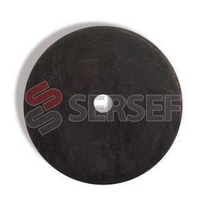 DISCO REBABEADOR EN GOMA DIAM. 195 MM FORO=22 MM. ESPESOR 10 MM.