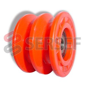 POLEA PLASTICA LOCA BB-60 CON BALERO FORO=10 MM. COD. 030001009 MARCA FM