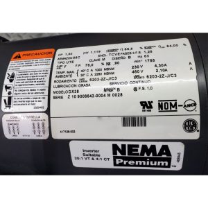 MOTOR ARMAZON 56C HP=1.5 4P 230-460V 60HZ MOD. DX38 MARCA US