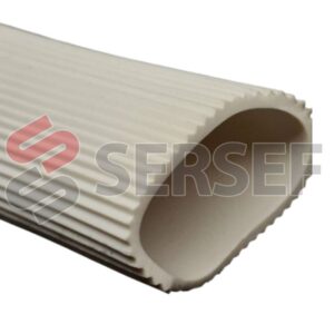 TUBO PARA RECUBRIR RODILLOS COLOR GRIS  ESTRIADO DE 31 X 35 MM. (0.312 KG./MTO.)