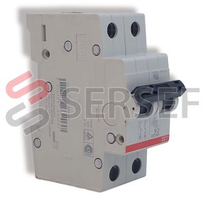 INTERRUPTOR MINIATURA SH202-C6 2 POLOS 6 AMP. EX. S62TC06 2CDS212001R0064 MARCA ABB