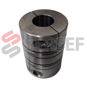 COPLE HELICOIDAL DE 63MM EXT 63C-28-28 LARGO 90MM C/BARRENOS 28MM SIN CUÑERO NBK